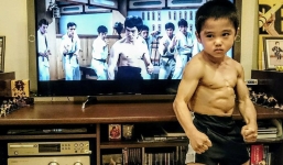 Thân hình cơ bắp nhờ tập võ của 'Tiểu Long nhí' Nhật Bản