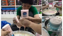 Loạt ảnh sản xuất kem trộn tại gia gây xôn xao mạng xã hội Thái Lan