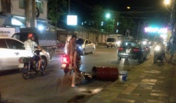 Thùng phi phát nổ như bom, một người trọng thương