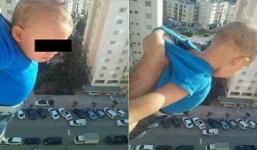 Phẫn nộ người đàn ông túm áo con lơ lửng ở tầng 15 chỉ vì 1.000 like