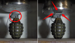 Điều gì xảy ra khi ép quả lựu đạn dưới máy nén 100 tấn