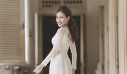 Hoa hậu Diễm Trần duyên dáng, thướt tha trong tà áo dài truyền thống