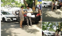 Hành động bình thường hóa bất thường của 2 tài xế ô tô sau va chạm