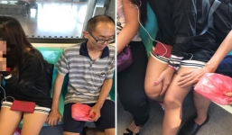 Bắt gặp gã đàn ông biến thái rình mò sờ đùi nữ sinh, cô gái trẻ livestream toàn cảnh lên Facebook