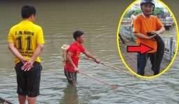 Tan bão, người dân Thủ đô vác ngư cụ ra sông Tô Lịch bắt cá