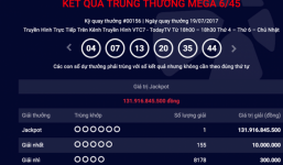 Giải Jackpott hơn 131 tỷ đồng xổ số Vietlott đã có chủ 