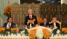 Quốc vương Campuchia mở Quốc yến chào mừng Tổng bí thư