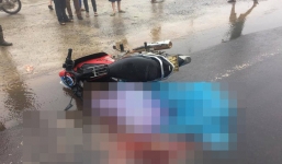 Đôi vợ chồng bị container cán tử vong sau khi dự đám tang về