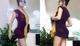 Phi Thanh Vân mặc váy mỏng tang khoe siêu vòng 3