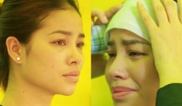 Phạm Hương nói lời tiễn biệt bố sau đám tang tại quê nhà