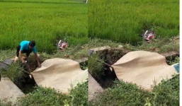 Phát hiện thi thể nam thanh niên dưới mương nước