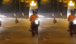 Thanh niên nghi 'ngáo đá' ngồi 'luyện công' giữa đường phố Hà Nội