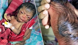 Xót xa bé trai mới sinh mang hình hài như ông cụ 80 tuổi