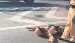 Hà Nội: Trung úy CSGT nhập viện sau cú tông xe ở cầu Thanh Trì