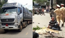 Vấp ổ gà ngã ra đường, nữ sinh bị container cán tử vong