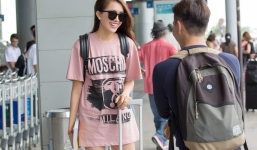 Á hậu Lệ Hằng khoe dáng 'đốt mắt' tại sân bay