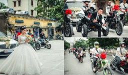 Choáng ngợp đám rước dâu được hộ tống bằng dàn xe phân khối lớn