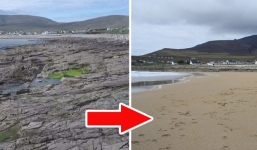Bãi biển đột ngột xuất hiện trở lại sau hơn 30 năm biến mất