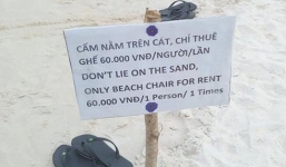 Tấm biển “cấm nằm trên cát” ở biển Phú Quốc khiến du khách bức xúc
