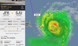 Phi công liều lĩnh cho máy bay đi qua siêu bão Irma 