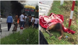 Va chạm giao thông, bình gas mini phát nổ khiến một người bị bỏng nặng