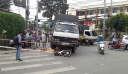 2 ông cháu bị xe tải cán tử vong trên đường đến trường