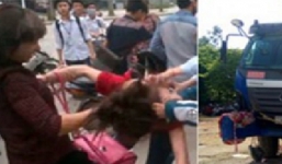 Ngăn cản bố mẹ phản đối thi công đường, con gái bị xe cán tử vong