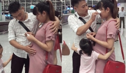 Xôn xao câu chuyện vợ bầu 7 tháng 'khóc như mưa' tiễn chồng đi lao động nước ngoài
