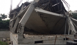 Trường mầm non đang thi công bất ngờ đổ sập trong đêm 