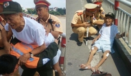 CSGT giải cứu kịp thời một cụ ông lên cầu Chương Dương tự tử