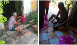 Ông nội tóc bạc tỉ mẩn làm đèn lồng cho cháu chơi trung thu khiến cộng đồng mạng xúc động