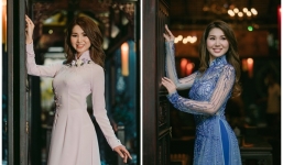 Mê mẩn vẻ đẹp của Hoa hậu Hòa bình Nhật Bản trong tà áo dài trắng