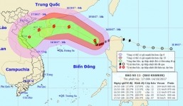 Bão số 11 được dự báo đổ bộ vào Thanh Hóa - Quảng Trị
