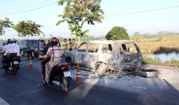 Đã bắt được 4 đối tượng đốt ôtô giám đốc gây tử vong ở Hậu Giang