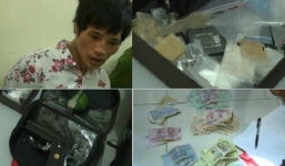 Bất khẩn cấp đối tượng buôn ma túy mang theo cả lựu đạn và súng