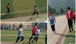 Chàng trai chạy theo 3000m để cổ vũ bạn gái thi điền kinh khiến hội chị em xuýt xoa