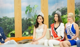 Khánh Ngân xuất hiện rạng rỡ sau khi đăng quang Miss Globe