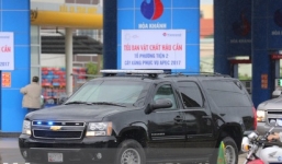 Dàn xe của tổng thống Trump hộ tống siêu xe Cadillac One The Beast xuất hiện trên phố Đà Nẵng