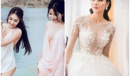 Hot girl 'tuyệt tình cốc' mặc váy cưới xuyên thấu trong ngày về nhà chồng