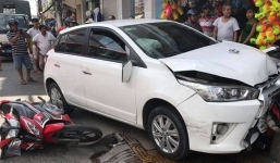 Xế hộp đang bị tạm giữ bất ngờ xuất hiện trên đường gây tai nạn liên hoàn