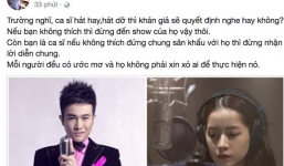 Ca sĩ phản đối chuyện đề nghị bỏ phiếu cấm Chi Pu đi hát: 'Không thích đứng chung sân khấu với họ thì đừng nhận lời diễn chung'