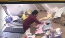 Phẫn nộ cảnh người giúp việc hành hạ dã man bé gái hơn 1 tháng tuổi