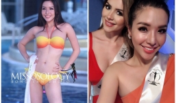 Khánh Phương tự tin nổi bật cùng dàn thí sinh Hoa hậu Siêu quốc gia 2017