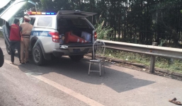 Chiến sỹ CSGT bị xe máy đâm trên cao tốc Hà Nội - Thái Nguyên đã tử vong