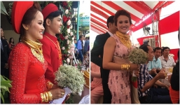 Cô dâu 'hot' nhất MXH: Đeo vàng trĩu cổ, rước dâu bằng siêu xe