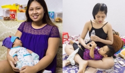 Bà mẹ tăng đến 100kg khi mang bầu, sau khi sinh 'lột xác' còn xinh hơn thời con gái