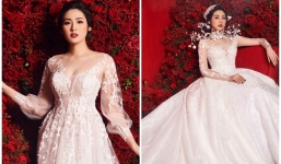 Á hậu Tú Anh khoe vẻ gợi cảm hút hồn trong bộ váy cưới 3 tỷ đồng