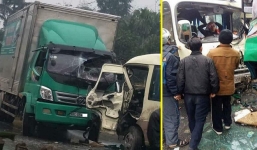 Tuyên Quang: Ô tô tải đối đầu xe khách, nhiều hành khách bị thương 