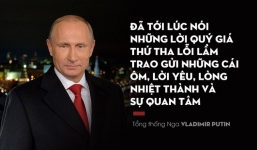 TT Putin kêu gọi người dân tha thứ lỗi lầm, trao yêu thương trong thông điệp năm mới 2018