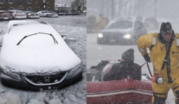 Đã lạnh hơn sao Hỏa, nước Mỹ còn gánh chịu thêm lũ lụt, nước lẫn băng đá ngập nóc nhà